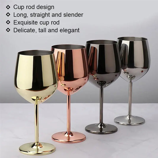 Stainless Steel Goblet Champagne Cup Wine Glass