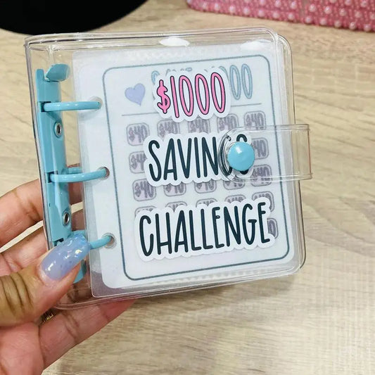 Mini Clear Binder Savings Challeng $150/300/500/1000 - todaysshoptopic